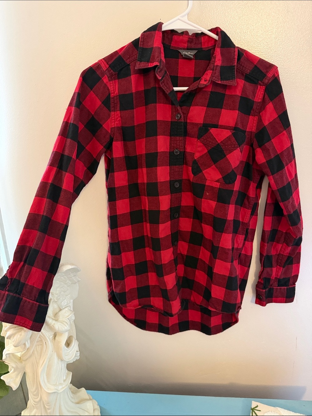 Eddie Bauer Red & Black Buffalo Plaid Button-Down Shirt
